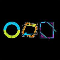 neon colored circular frame abstract template vector