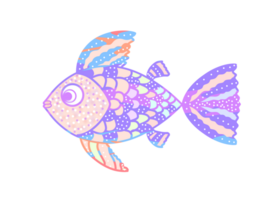 A fish with colorful patterns on it png