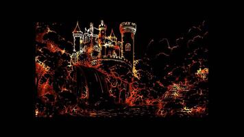 Neon frame effect, Playful Castle with a Drawbridge on black background video