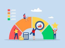 Benchmark performance or KPI key performance indicator vector
