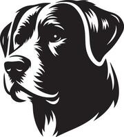 Dog head silhouette art illustration vector