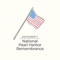 National Pearl Harbor Day of Remembrance design template good for celebration usage. National Pearl Harbor Day design. continuous line drawing. eps 10. vector