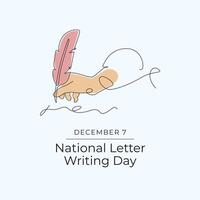 National Letter Writing Day design template good for celebration usage. National Letter Writing Day design. continuous line drawing. eps 10. vector