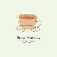 Brew Monday design template good for celebration usage. Brew Monday design. continuous line drawing. eps 10. vector