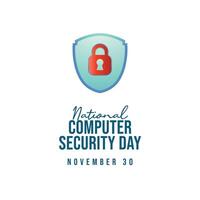 National Computer Security Day design template good for celebration usage. National Computer Security Day design. flat design. eps 10. vector