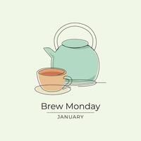 Brew Monday design template good for celebration usage. Brew Monday design. continuous line drawing. eps 10. vector