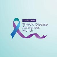 Thyroid Awareness Month design template good for celebration usage. Thyroid Awareness Month design. Design ribbon. flat design. eps 10. vector