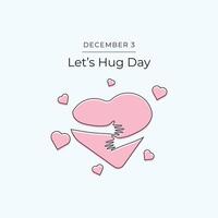 Lets Hug Day design template good for celebration usage. Lets Hug Day design. continuous line drawing. eps 10. vector