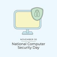 National Computer Security Day design template good for celebration usage. National Computer Security Day design. continuous line drawing. eps 10. vector