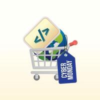 Cyber Monday design template good for celebration usage. Cyber Monday design. flat design. eps 10. vector