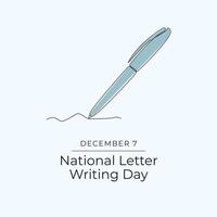 National Letter Writing Day design template good for celebration usage. National Letter Writing Day design. continuous line drawing. eps 10. vector