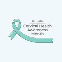 Cervical Health Awareness Month design template good for celebration usage. Cervical Health Awareness Month design. design ribbon. continuous line drawing. eps 10. vector
