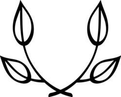Doodle wreath branch with leaves icon Sketch clipart vector