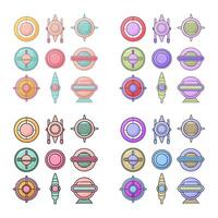 Retro futuristic design elements. collection of abstract graphic geometric symbols and objects vector