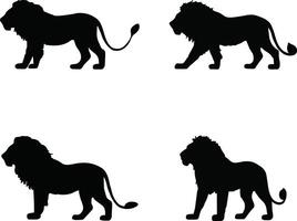 Unique Lion Silhouette Set Designs vector