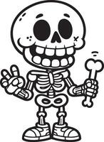 Human Skeleton standing with bones vector