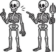 Two Skeletons are standing vector