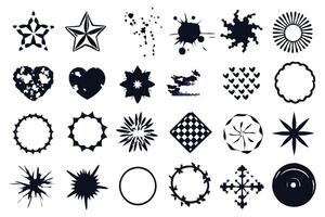 A set of black and white shapes vector