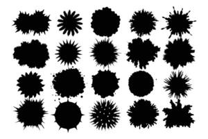 Set of black ink splashes illustration vector