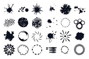 Set of ink splatter shapes vector