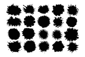 Black ink splatters on white background vector