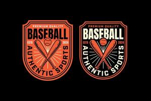 crossed baseball bats with ball retro vintage logo design collection set for baseball sport club, tournament, t shirt, merchandise designs vector