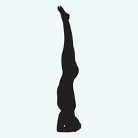 A silhouette of a man doing a handstand vector