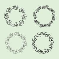 Four different wreaths in different styles vector