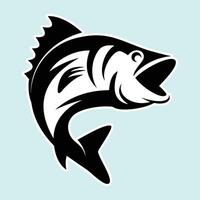 A fish with a mouth open and a black and white design vector