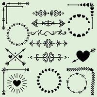 Various black and white decorative elements vector