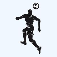 Silhouette of a soccer player kicking the ball vector