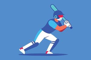 Dynamic Cricket Player in Action Illustration vector