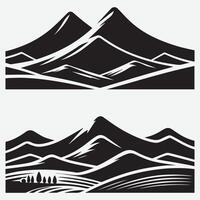 Stylish Mountain Silhouette Graphics for T-Shirts and Adventure Branding vector