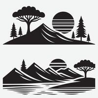 Dynamic Mountain Silhouette Bundle for Travel and Adventure Apparel vector