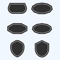 A set of six black and white oval shapes vector