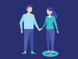Flat Illustration of a Couple in Coordinated vector