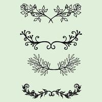 Set of floral borders vector