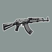 An ak - 47 machine gun on a gray background vector