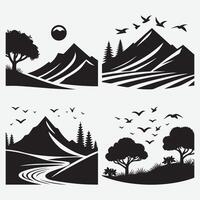Dynamic Mountain Silhouette Graphics for Outdoor Events and Promotions vector