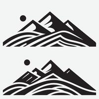 Whimsical Mountain Silhouettes for T-Shirt Design and Graphic Projects vector