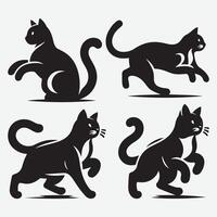 Elegant Cat Silhouette Bundle for Feline Inspired Design Ideas vector