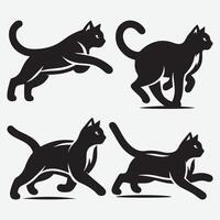 Artistic Cat Silhouette Clip Art for Fun and Creative Projects vector