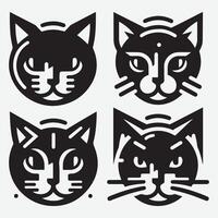 Captivating Cat Head Icons for Unique Pet Related Projects vector