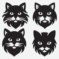 Delightful Cat Face Design Icons for Various Design Needs vector