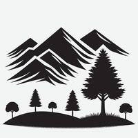 Dynamic Mountain View with River Trees for Outdoor Enthusiast Projects vector