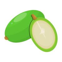 Kedondong Fruit Is A Fruit That Has A Sweet Taste When Ripe And Sour When Unripe. This Fruit Grows A Lot In Tropical Climates vector
