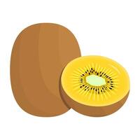 Gold Kiwifruit Is A Fruit That Has A Sweet, Sour And Slightly Astringent Taste. This Fruit Usually Grows In Cool Temperatures Such As Highlands vector
