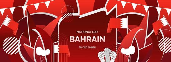 Bahrain National day horizontal banner. Creative background for greeting card or sporting events vector
