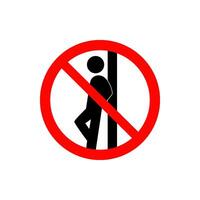 Do not lean icon on white background. vector