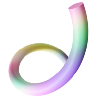 Rainbow, colorful twist, spiral on transparent background. Color gradient, y2k party element. Cartoon style. Celebration, festive theme. 3D render. png